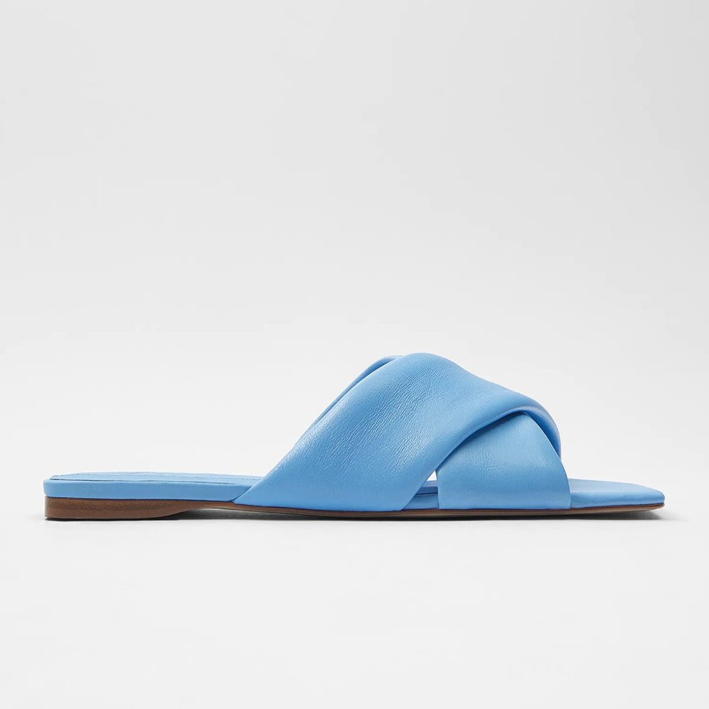 NWOT Padded Flat Leather Zara Sandals - Picture 4 of 10